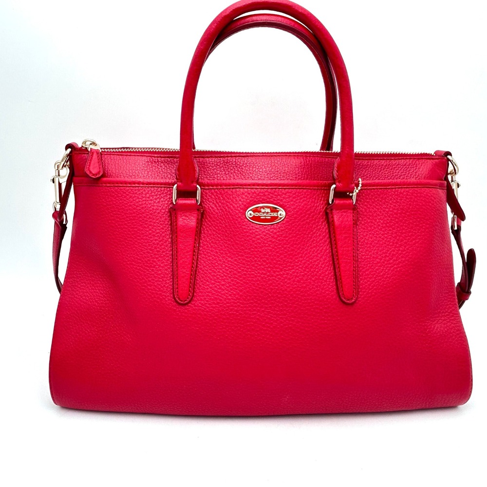 Coach Prairie Satchel Red Pebbled Leather Handbag Crossbody Bag 34340
